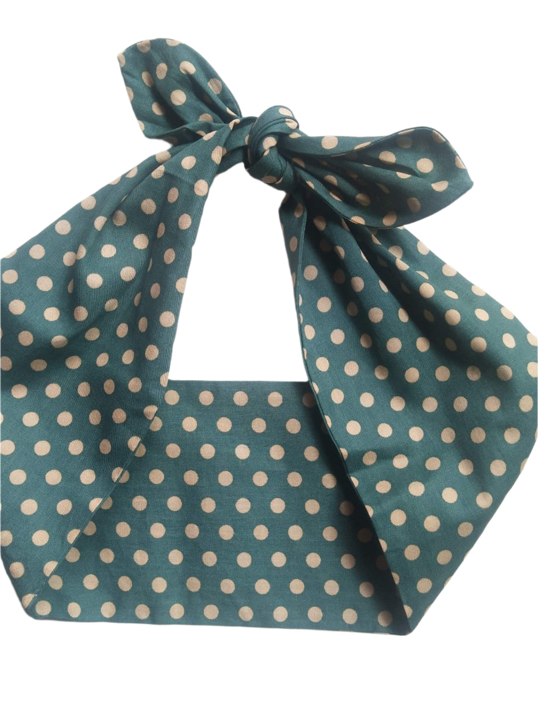 TEAL POLKA DOTS WIRED ROCKABILLY HAIR TIE - Poison Arrow Retro