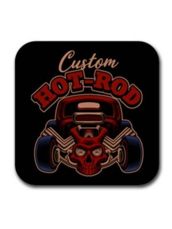 Custom Hotrod Rubber Square Coaster (4 pack) - Poison Arrow Retro