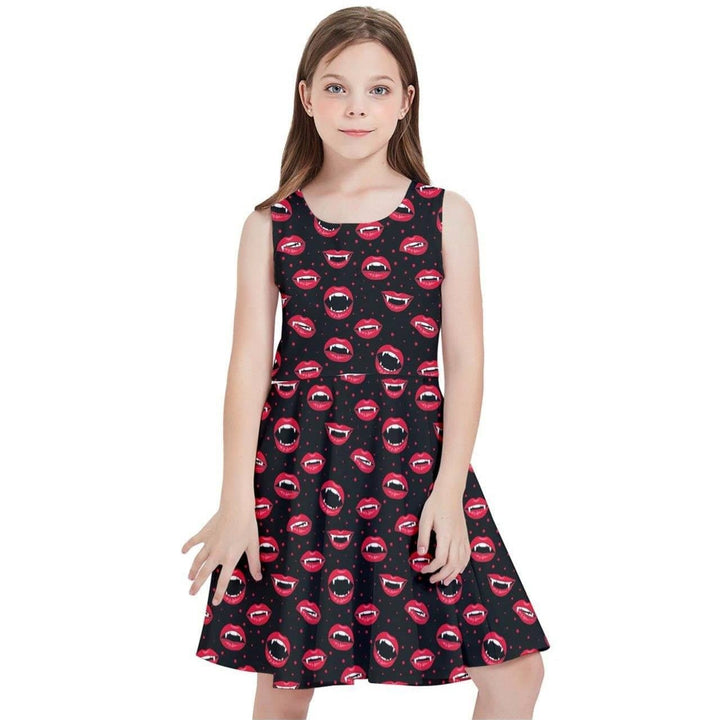 BITE ME! Kids' Skater Dress - Poison Arrow Retro