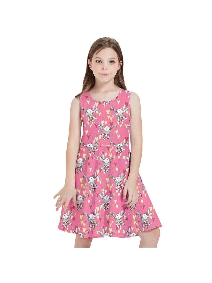 Down the Rabbit Hole Kids' Skater Dress - Poison Arrow Retro