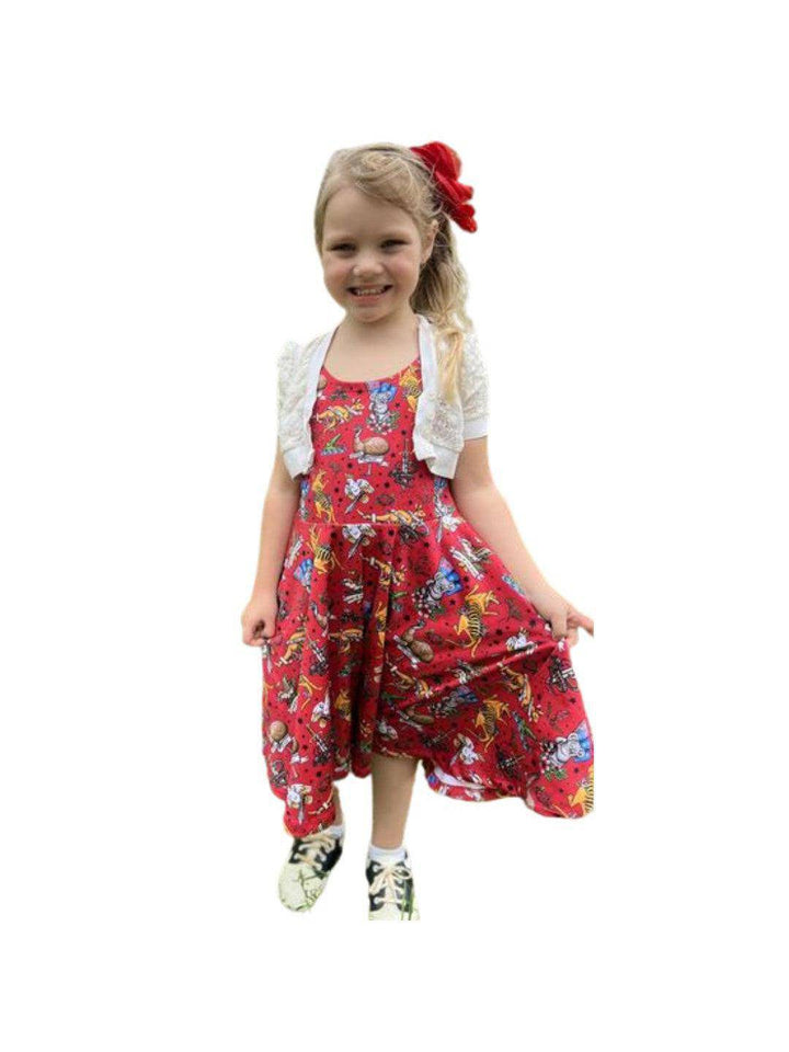 FAIR DINKUM! Kids' Skater Dress - Poison Arrow Retro