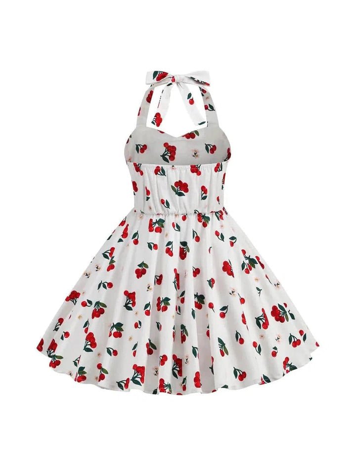 Girls Cherry Halter Rockabilly Dress - Poison Arrow Retro