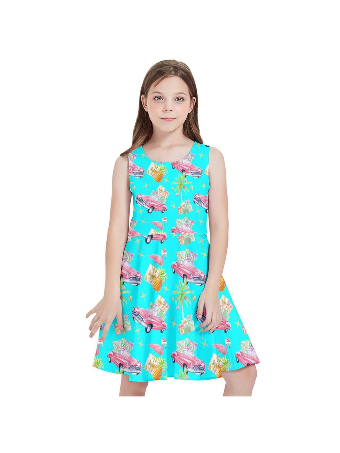 Tropical Christmas Kids' Skater Dress - Poison Arrow Retro