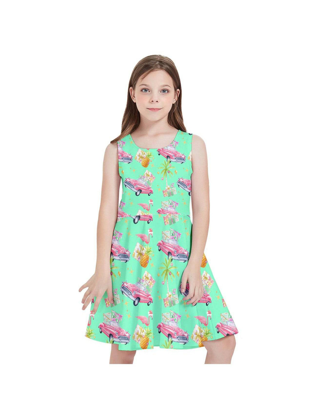 Tropical Christmas Kids' Skater Dress - Poison Arrow Retro