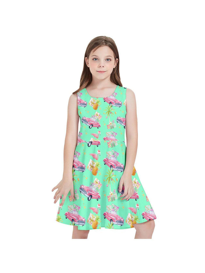 Tropical Christmas Kids' Skater Dress - Poison Arrow Retro