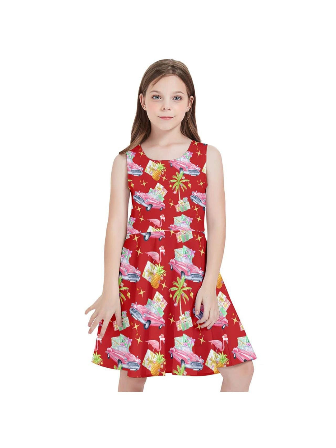 Tropical Christmas Kids' Skater Dress - Poison Arrow Retro