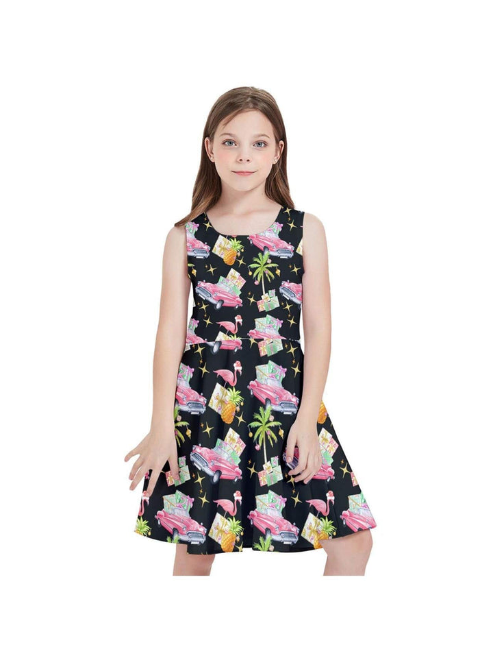 Tropical Christmas Kids' Skater Dress - Poison Arrow Retro