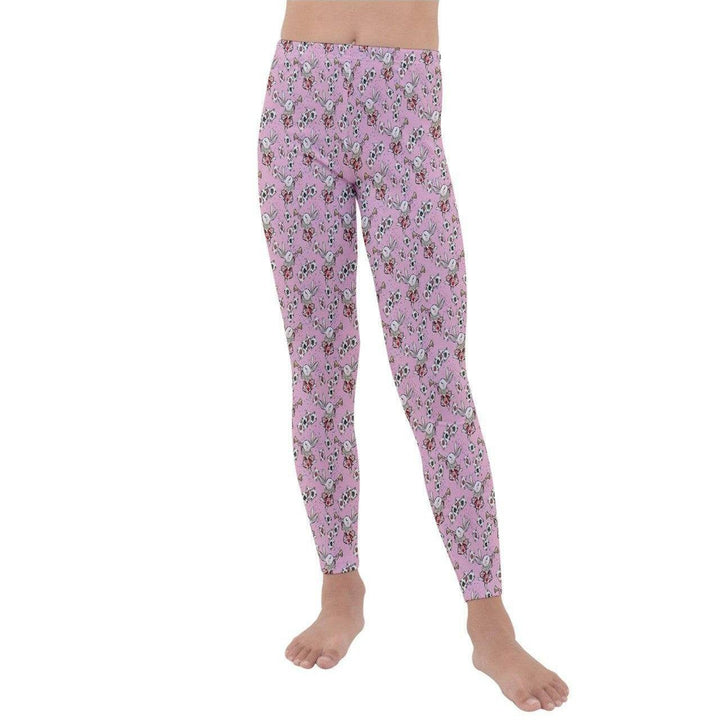 Down the Rabbit Hole Kids' Velour Leggings - Poison Arrow Retro