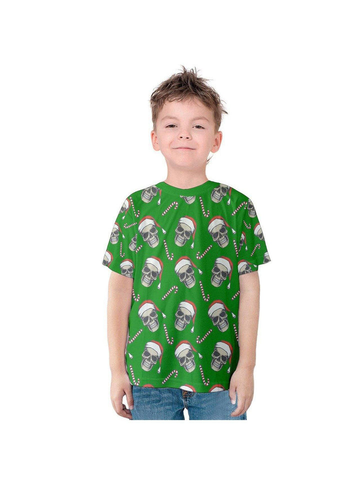 CHRISTMAS SKULLS Kids' Cotton Tee - Poison Arrow Retro