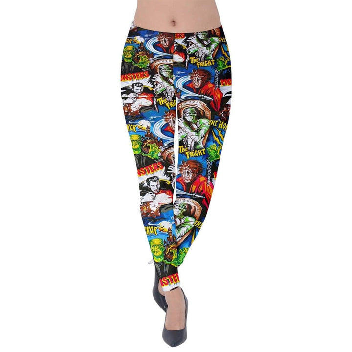 Hollywood Monsters Velvet Leggings - Poison Arrow Retro