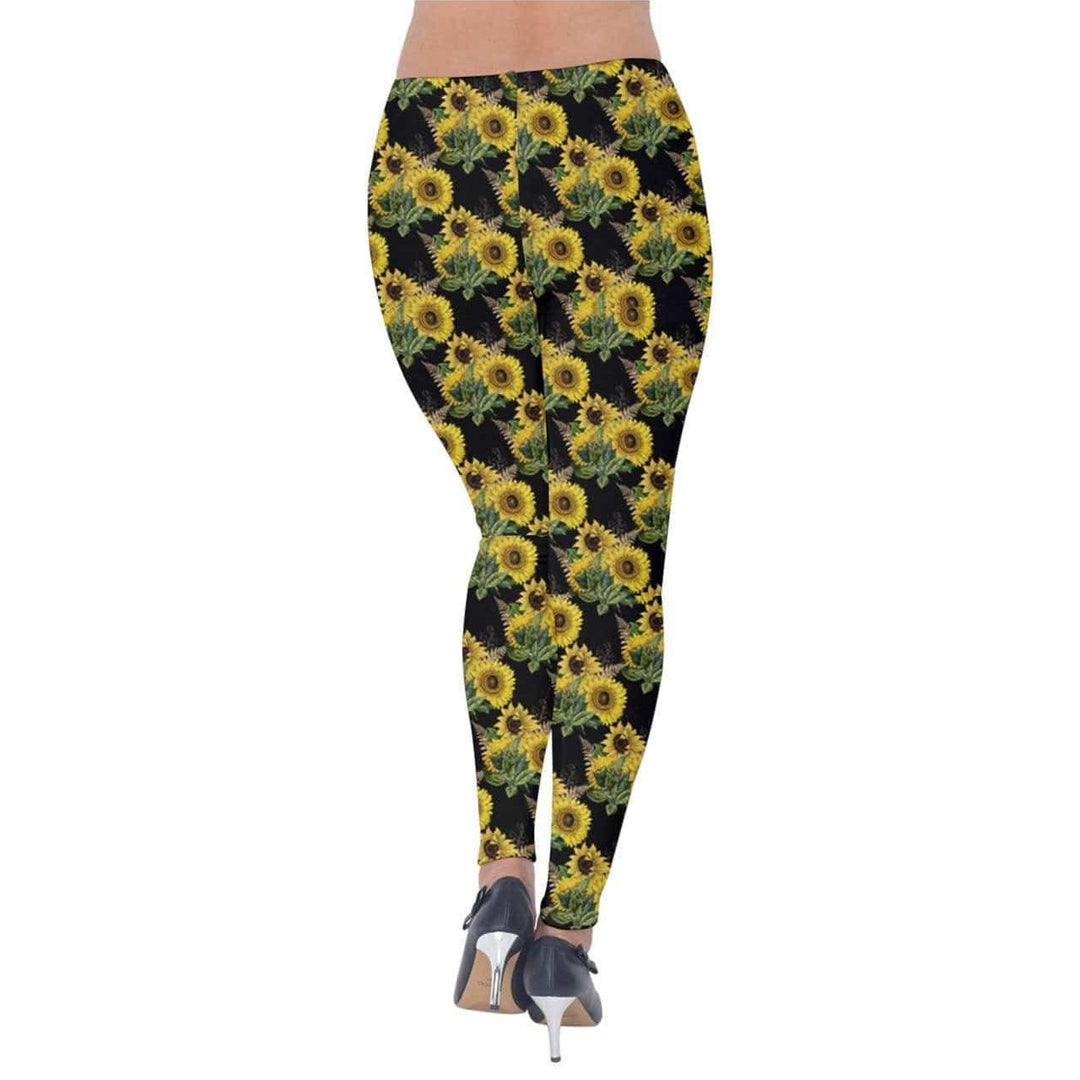 Sunflowers Velvet Leggings - Poison Arrow Retro