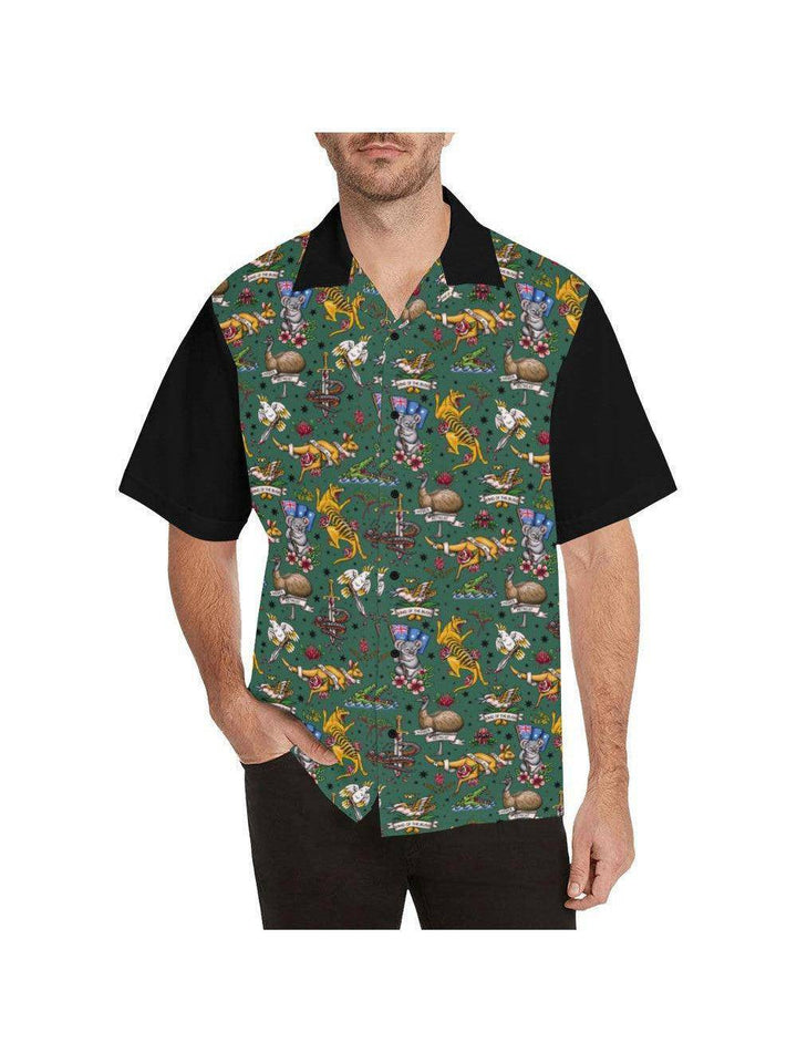 Fair Dinkum! Aussie Fauna Men's Button Up Shirts - Poison Arrow Retro