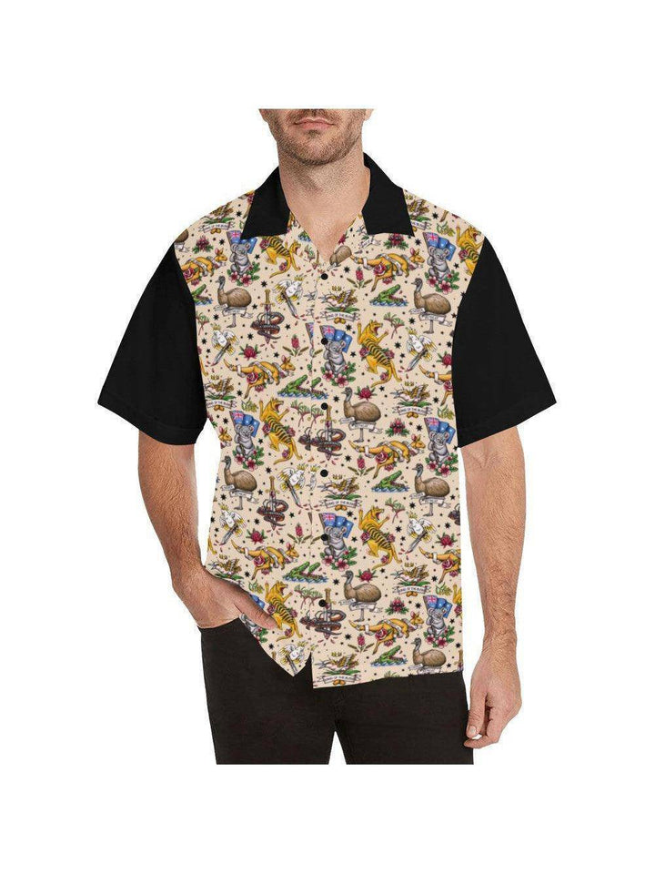 Fair Dinkum! Aussie Fauna Men's Button Up Shirts - Poison Arrow Retro