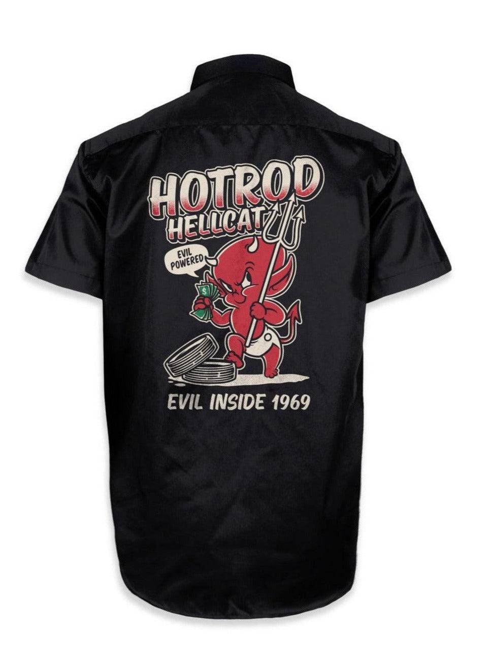 Hotrod Hellcat Button Up Evil Inside 1969 - Poison Arrow Retro