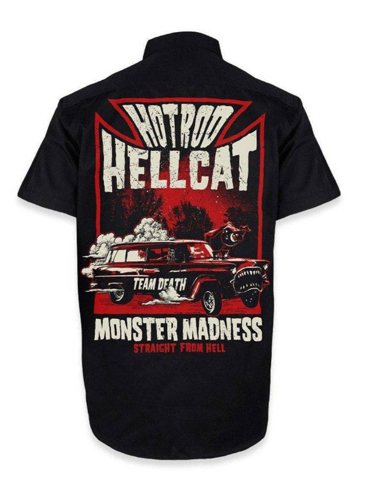 HOTROD HELLCAT BUTTON UP MONSTER MADNESS - Poison Arrow Retro