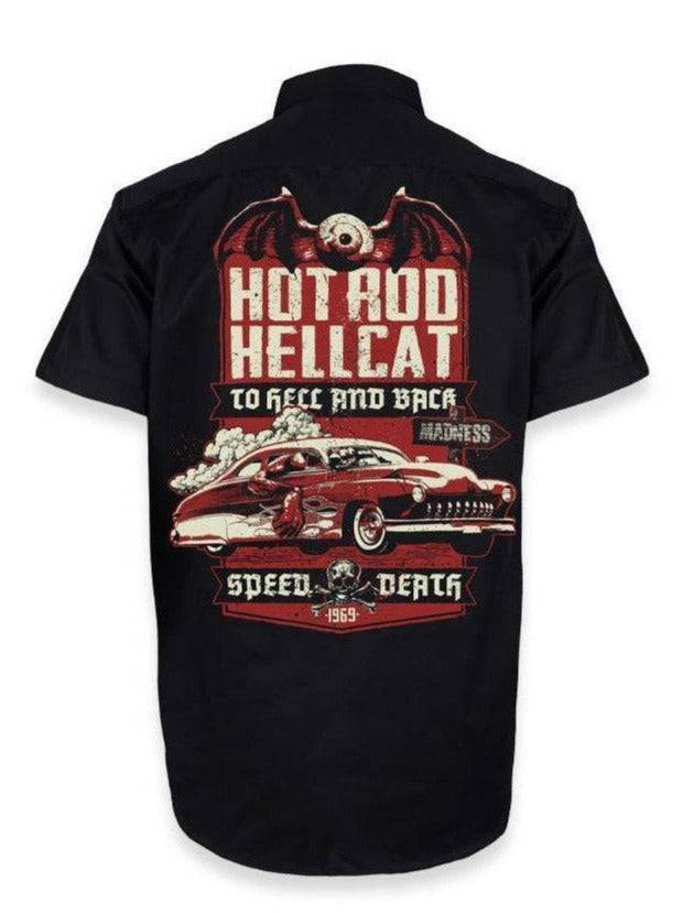 HOTROD HELLCAT BUTTON UP SPEED DEATH - Poison Arrow Retro