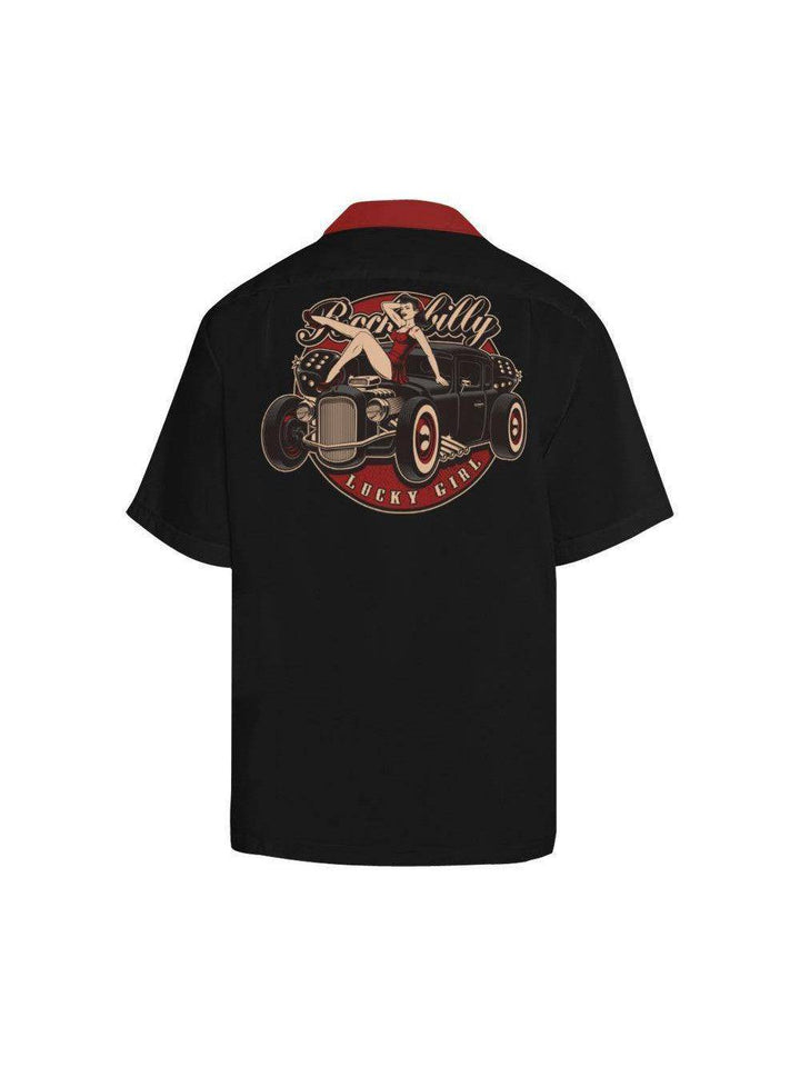 LUCKY GIRL Men's Rockabilly Hotrod Shirt