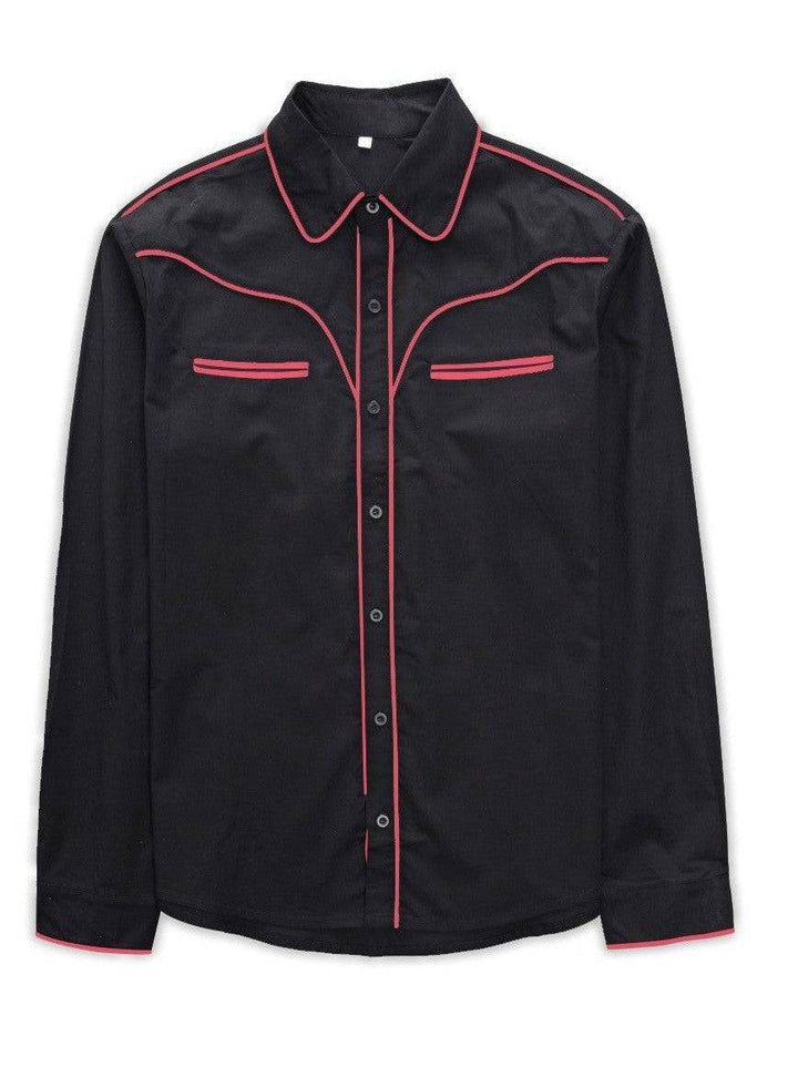 Men's Vintage Style Western Shirt RED - Poison Arrow Retro