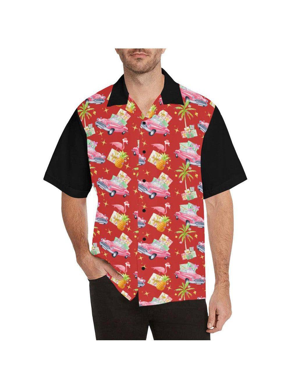 TROPICAL CHRISTMAS MEN'S RETRO BOWLING SHIRT - Poison Arrow Retro