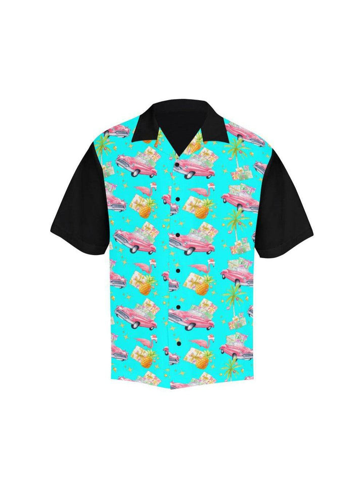 TROPICAL CHRISTMAS MEN'S RETRO BOWLING SHIRT - Poison Arrow Retro