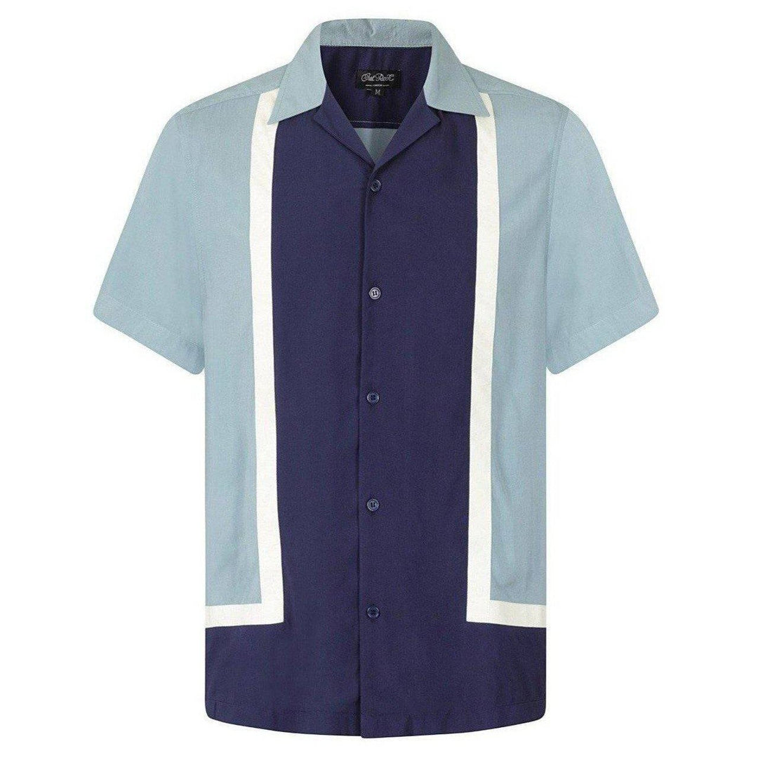 WALTER RETRO BOWLING SHIRT PETROL/NAVY - Poison Arrow Retro