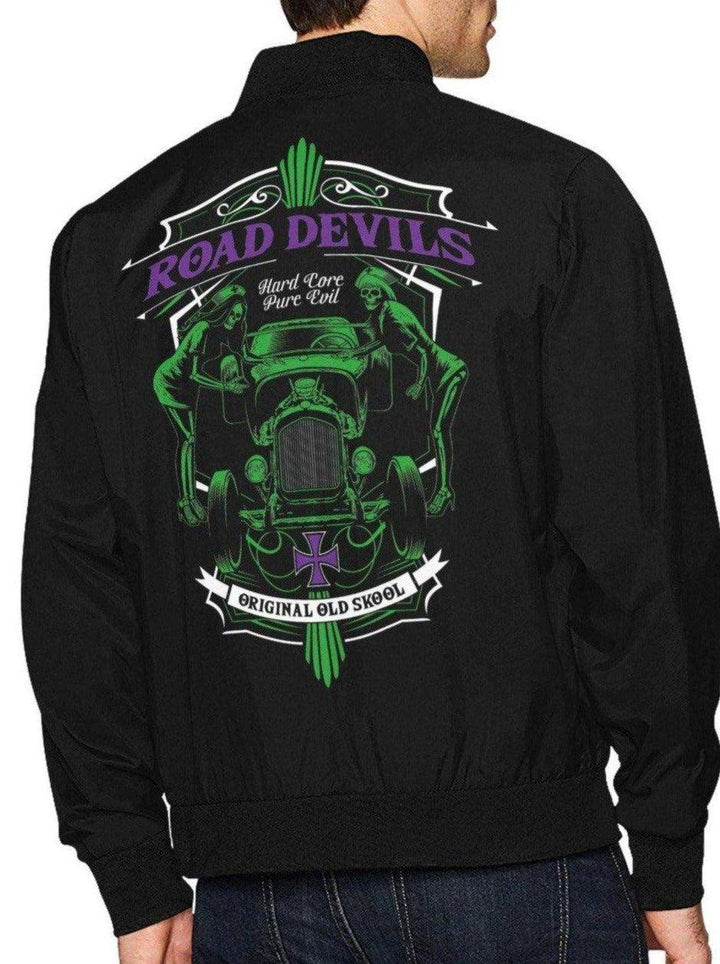 ROAD DEVILS Men's Hot Rod  Bomber Jacket - Poison Arrow Retro