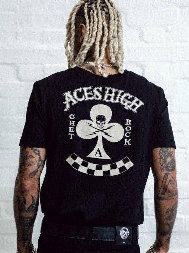 CHET ROCK ACES HIGH T-SHIRT - Poison Arrow Retro