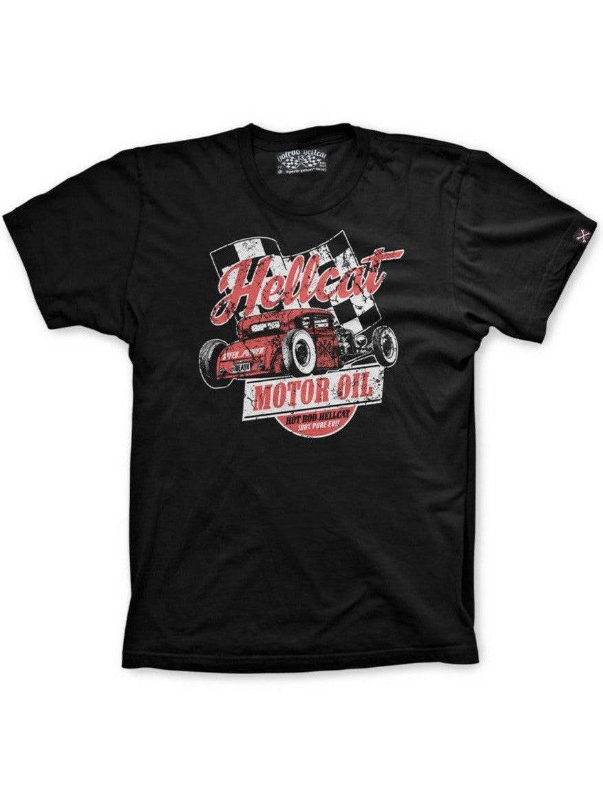 Hotrod Hellcat Mens Tshirt Motor Oil - Poison Arrow Retro