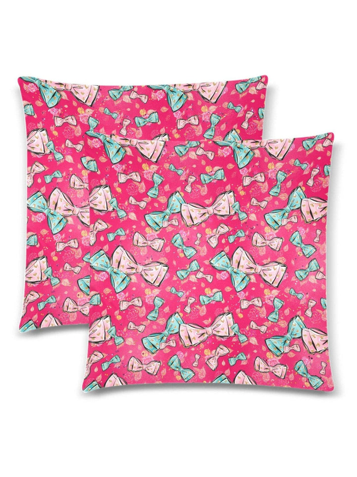 Bows Throw Pillow Cover 18"x 18" (Twin Sides) (Set of 2) - Poison Arrow Retro