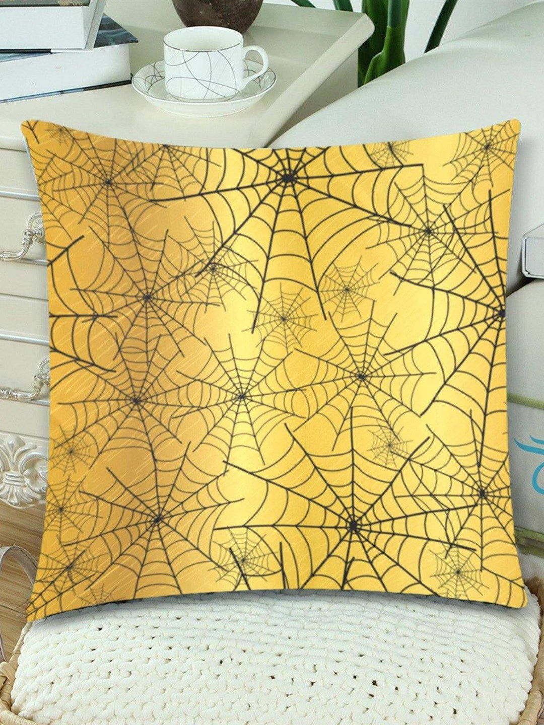 Golden Orbs Throw Pillow Cover 18"x 18" (Twin Sides) (Set of 2) - Poison Arrow Retro