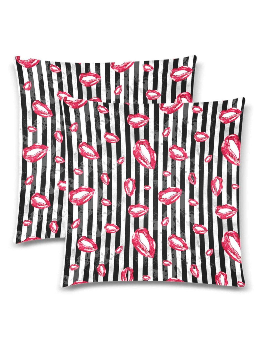 LUCKY LIPS Throw Pillow Cover 18"x 18" (Twin Sides) (Set of 2) - Poison Arrow Retro