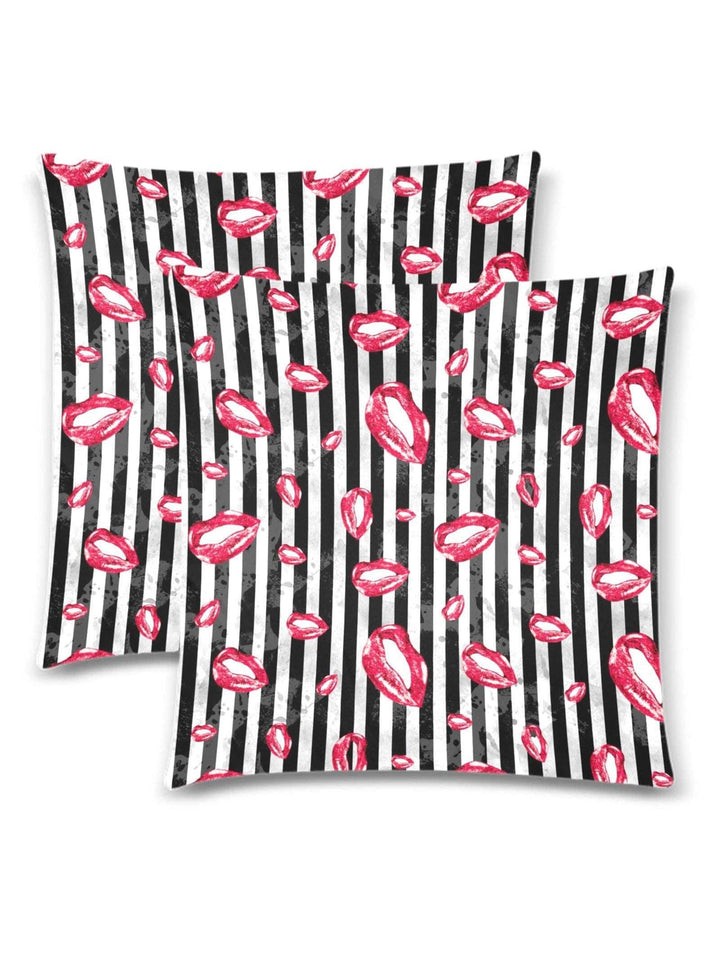 LUCKY LIPS Throw Pillow Cover 18"x 18" (Twin Sides) (Set of 2) - Poison Arrow Retro