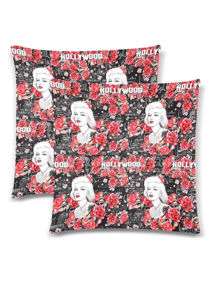 MARILYN Throw Pillow Cover 18"x 18" (Twin Sides) (Set of 2) - Poison Arrow Retro