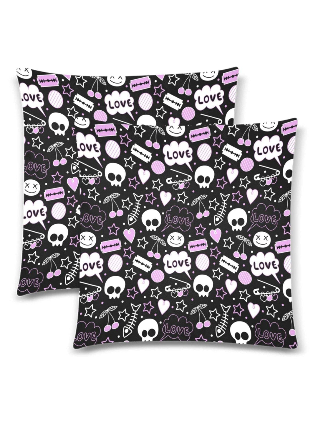 PUNK! Throw Pillow Cover 18"x 18" (Twin Sides) (Set of 2) - Poison Arrow Retro