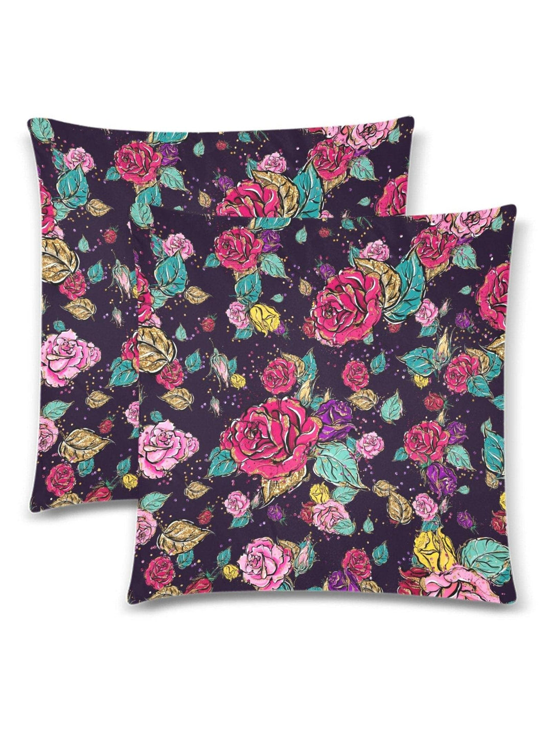 Rose Garden Throw Pillow Cover 18"x 18" (Twin Sides) (Set of 2) - Poison Arrow Retro