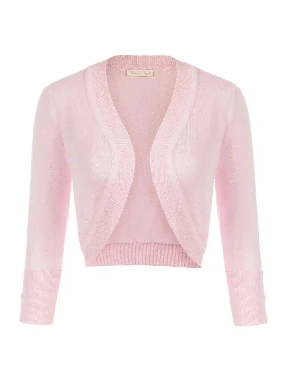 Pink Knitted Bolero 3/4 Sleeve - Poison Arrow Retro