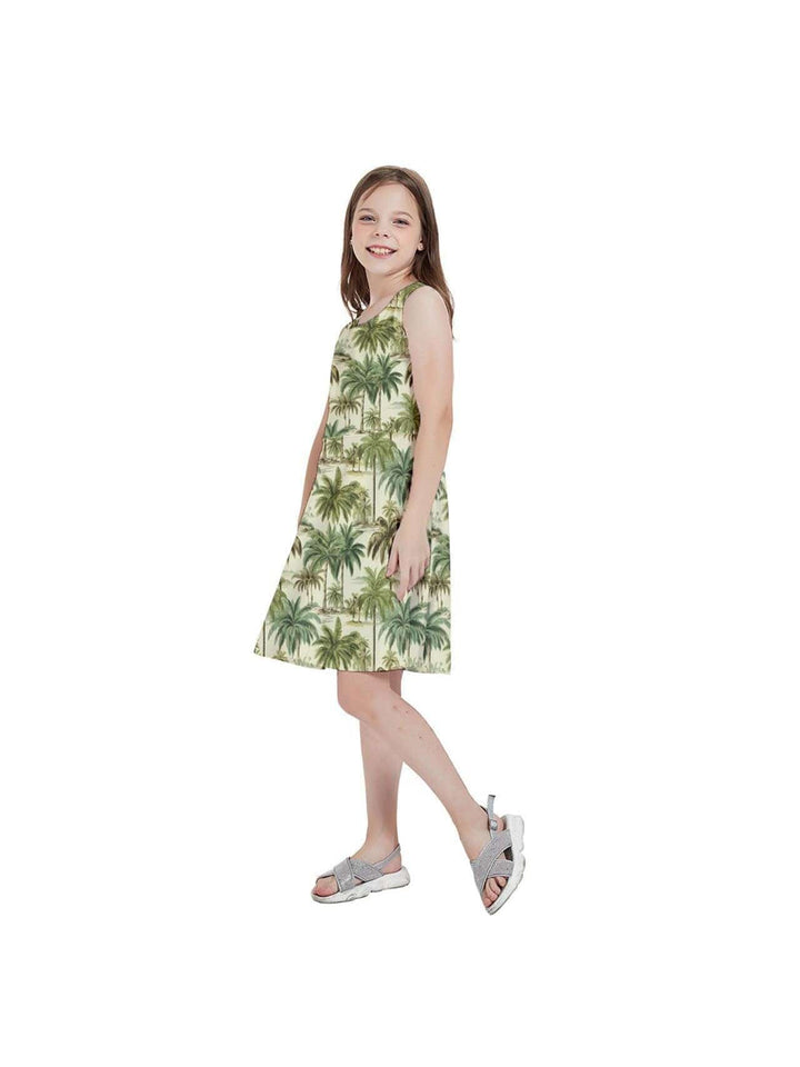 Palm Haven Kids' Skater Dress - Poison Arrow Retro