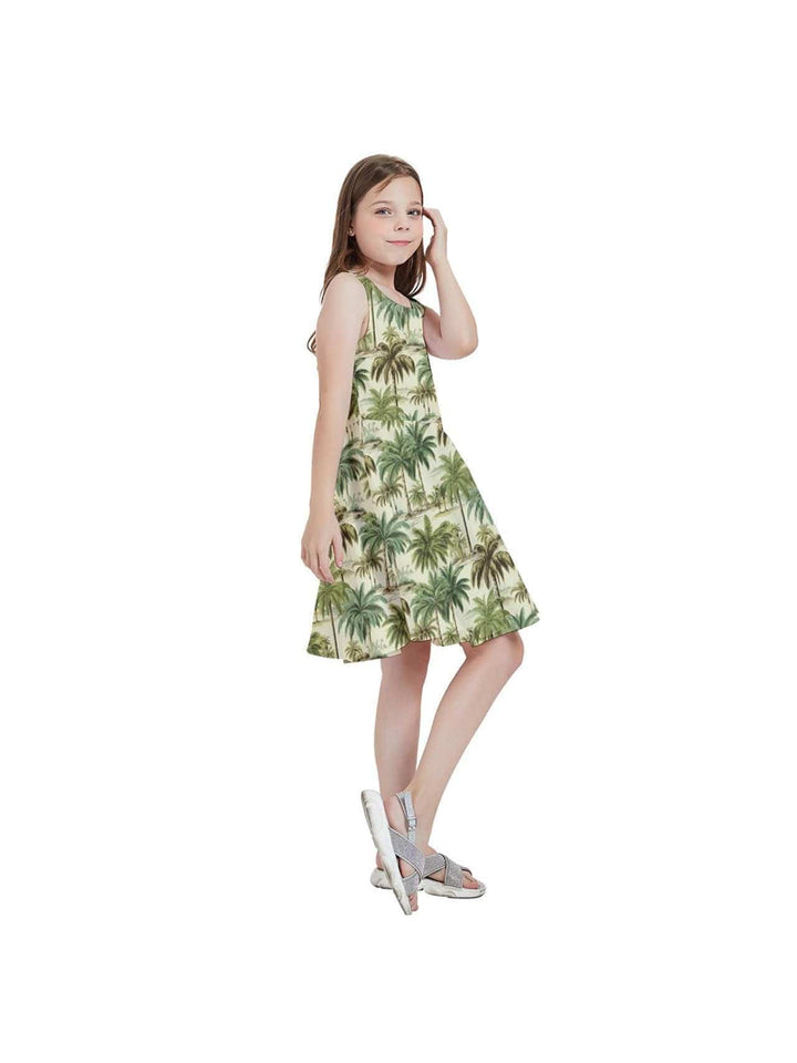 Palm Haven Kids' Skater Dress