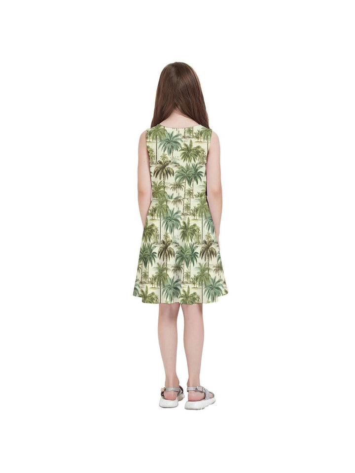 Palm Haven Kids' Skater Dress - Poison Arrow Retro