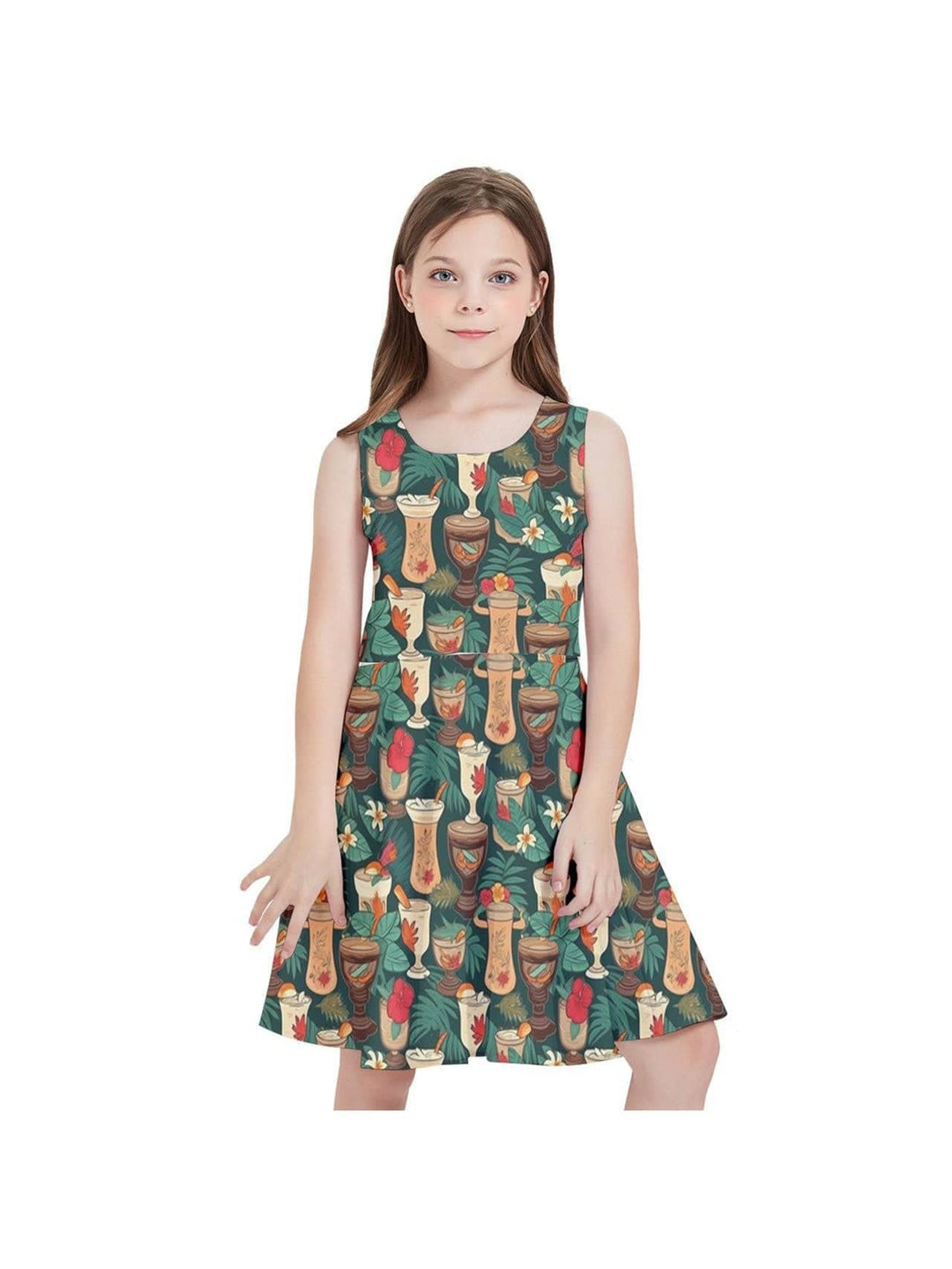 Retro Tiki Luau Kids' Skater Dress - Poison Arrow Retro