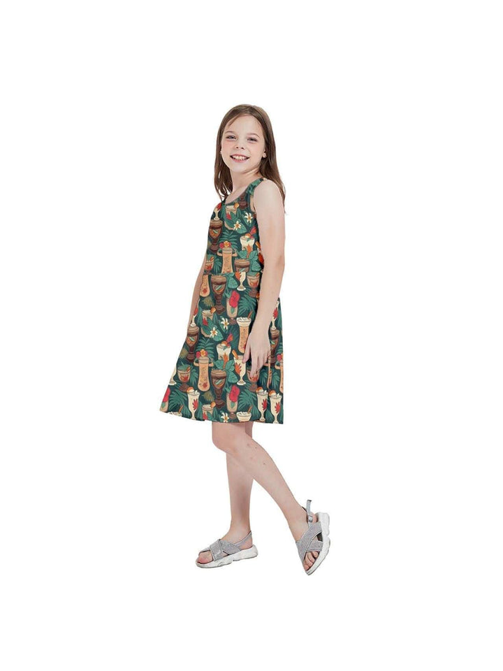 Retro Tiki Luau Kids' Skater Dress - Poison Arrow Retro