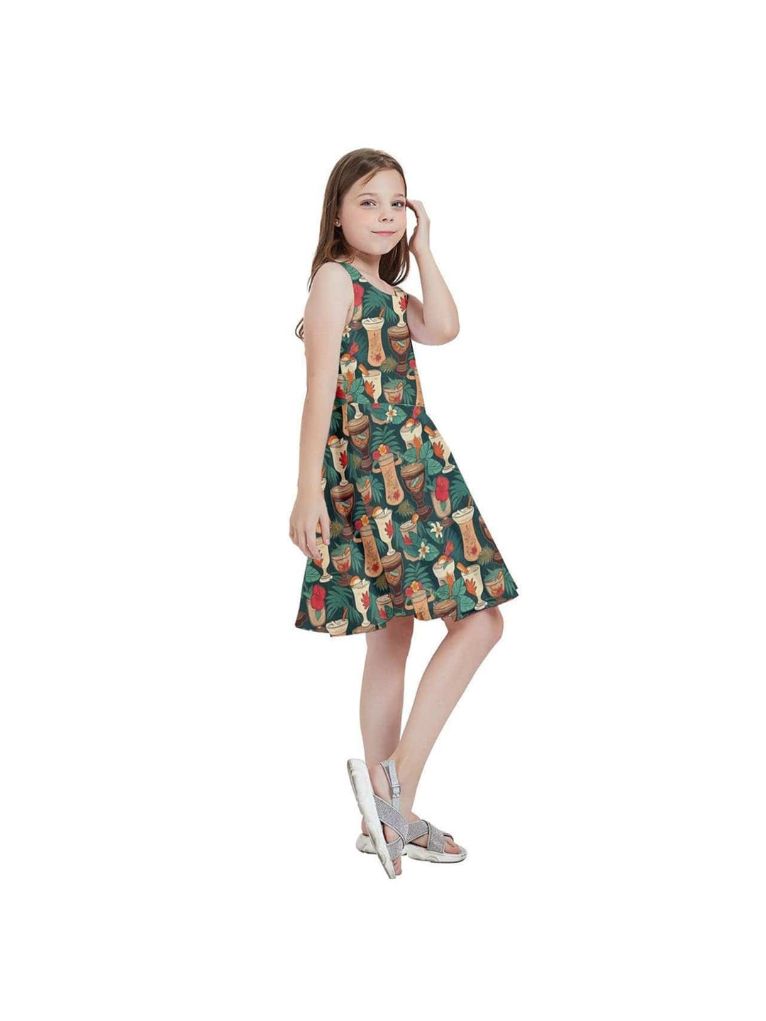 Retro Tiki Luau Kids' Skater Dress - Poison Arrow Retro