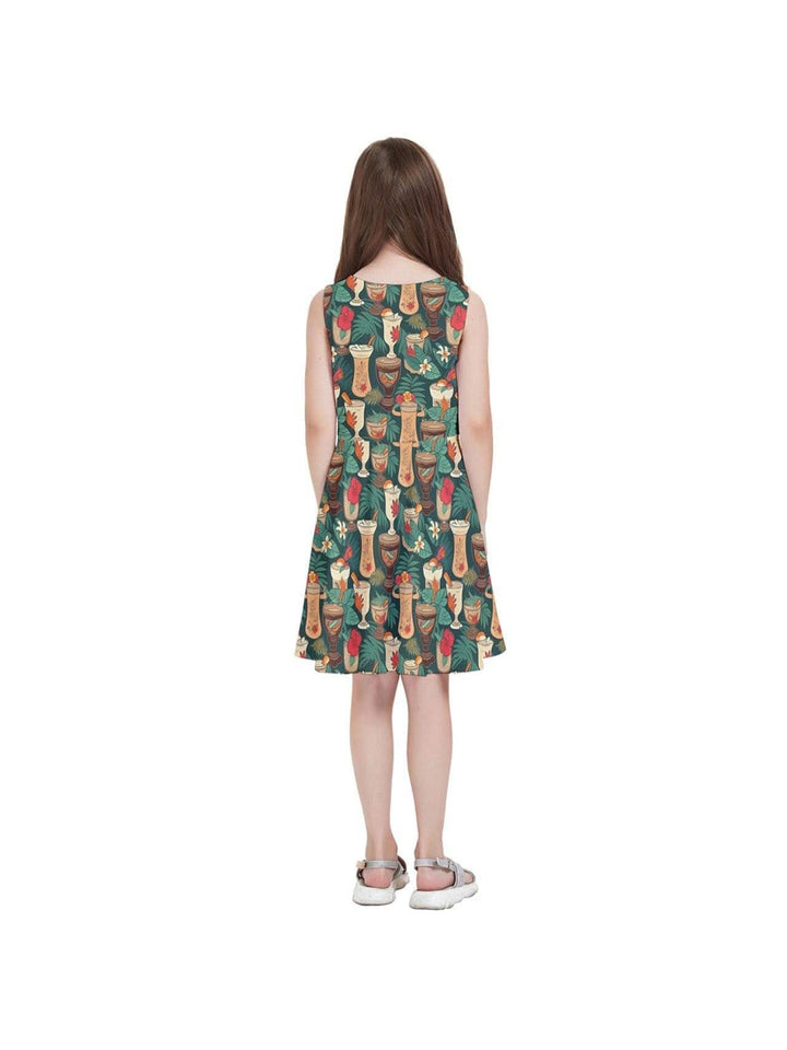 Retro Tiki Luau Kids' Skater Dress