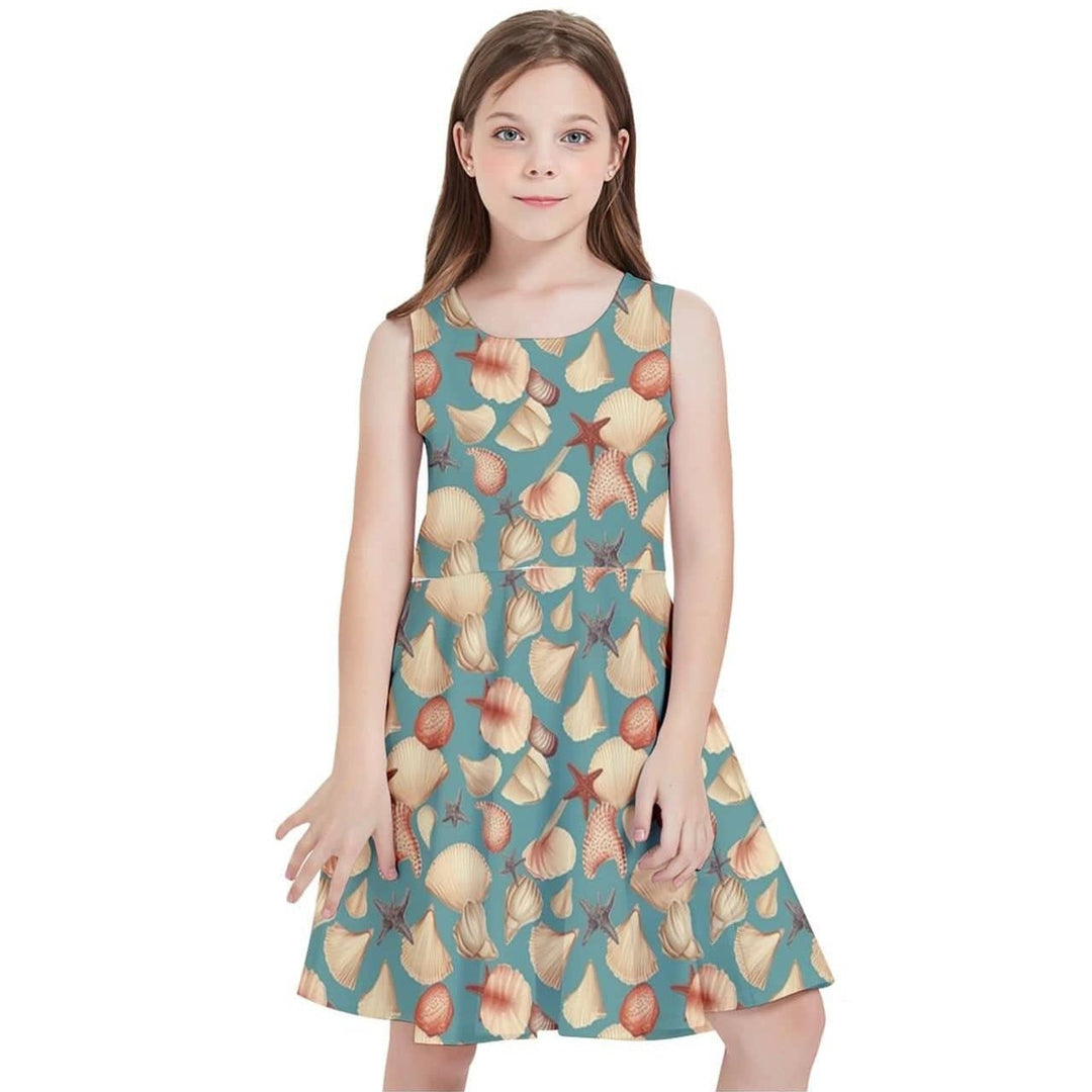 Vintage Seashells Kids' Skater Dress - Poison Arrow Retro