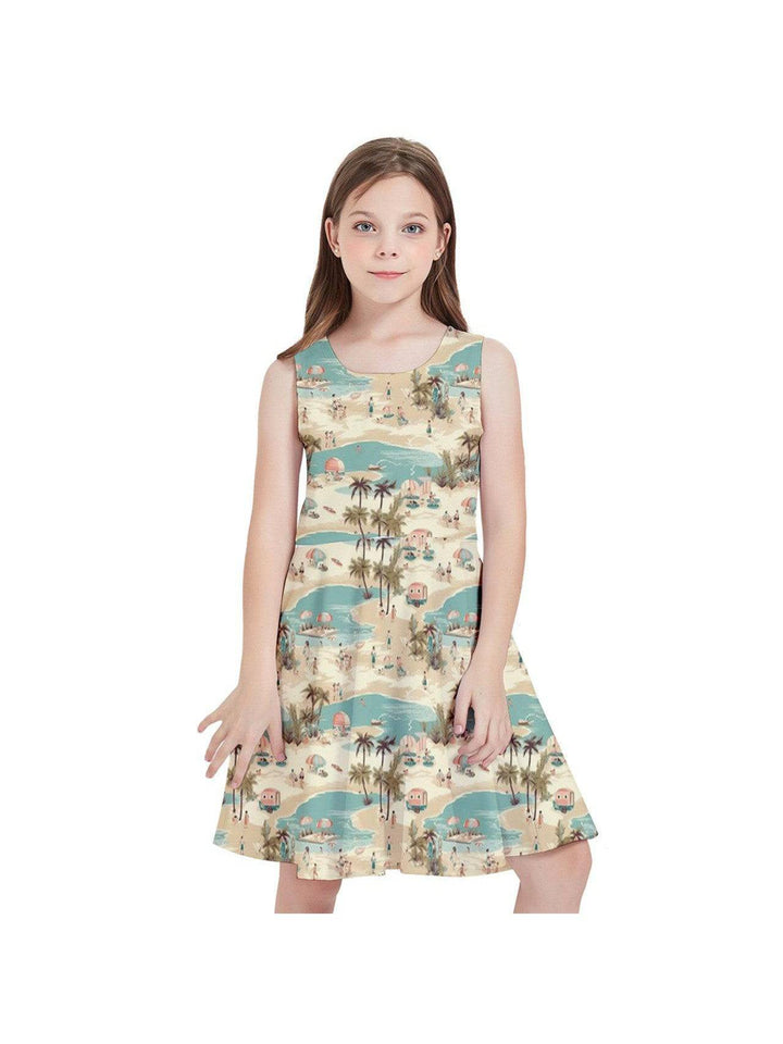 Vintage Vacation Kids' Skater Dress - Poison Arrow Retro