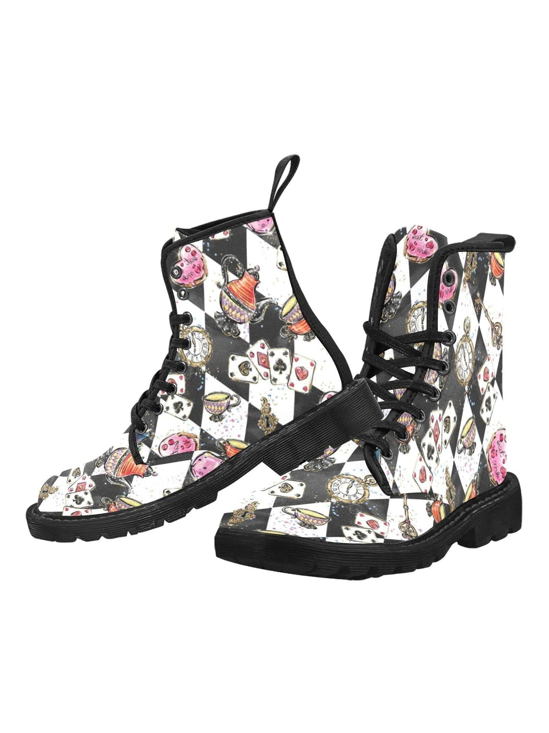 Alice Harlequin Combat Boots IN STOCK - Poison Arrow Retro