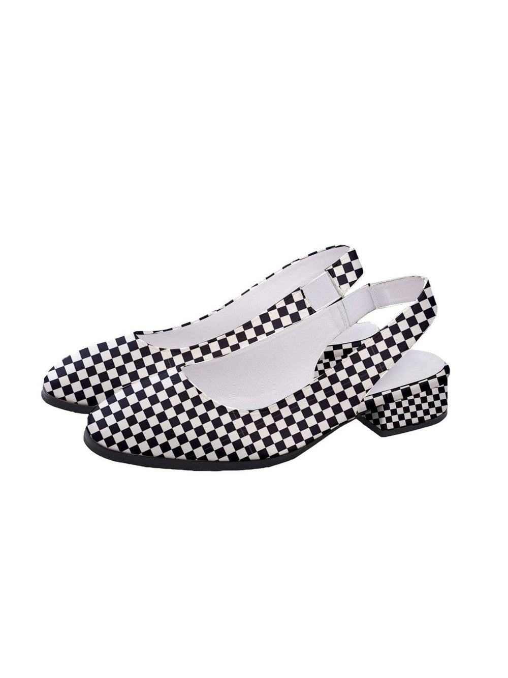 Checkerboard Women's Classic Slingback Heels - Poison Arrow Retro