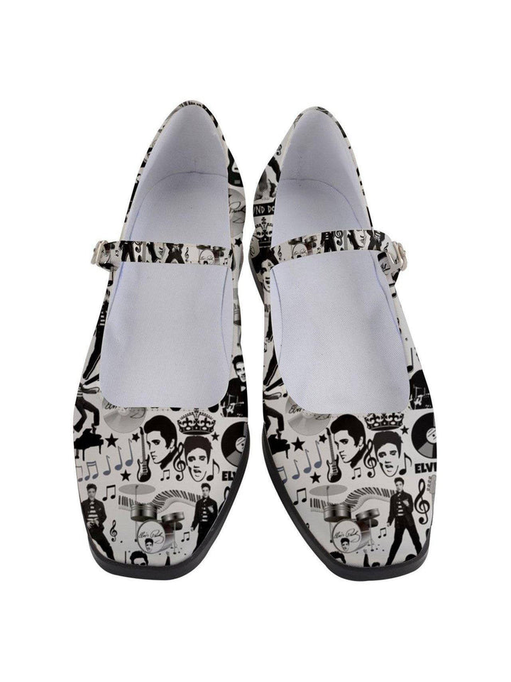 Elvis Print Women's Mary Jane Shoes - Poison Arrow Retro