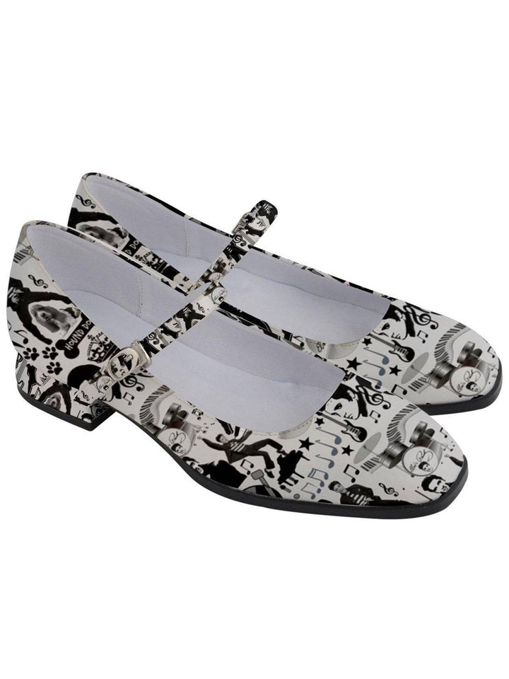 Elvis Print Women's Mary Jane Shoes - Poison Arrow Retro