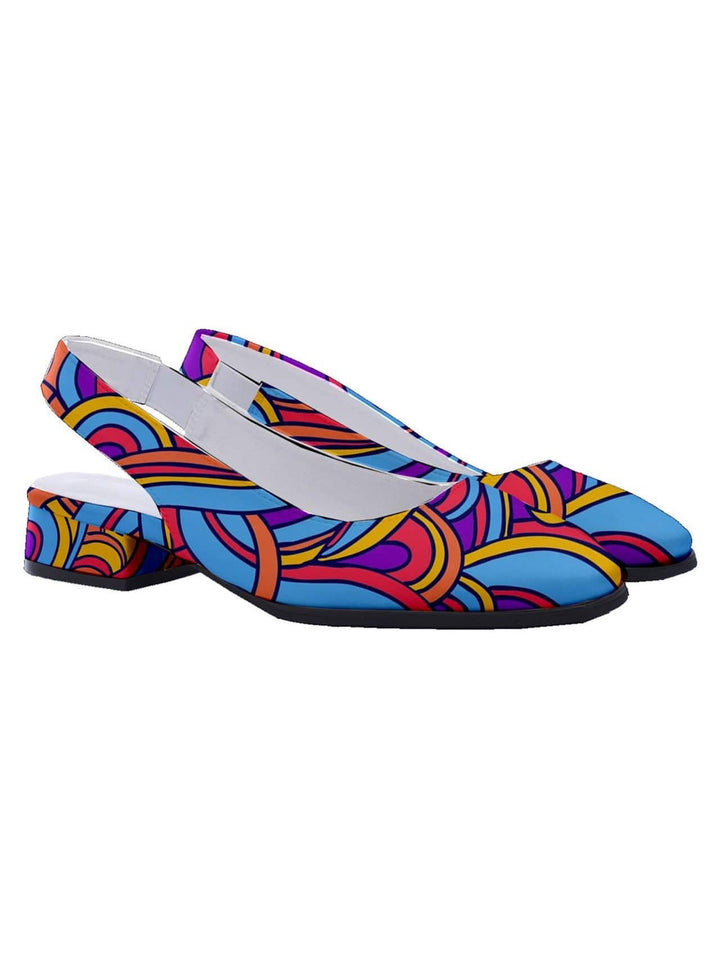 Psychodelic Women's Classic Slingback Heels - Poison Arrow Retro